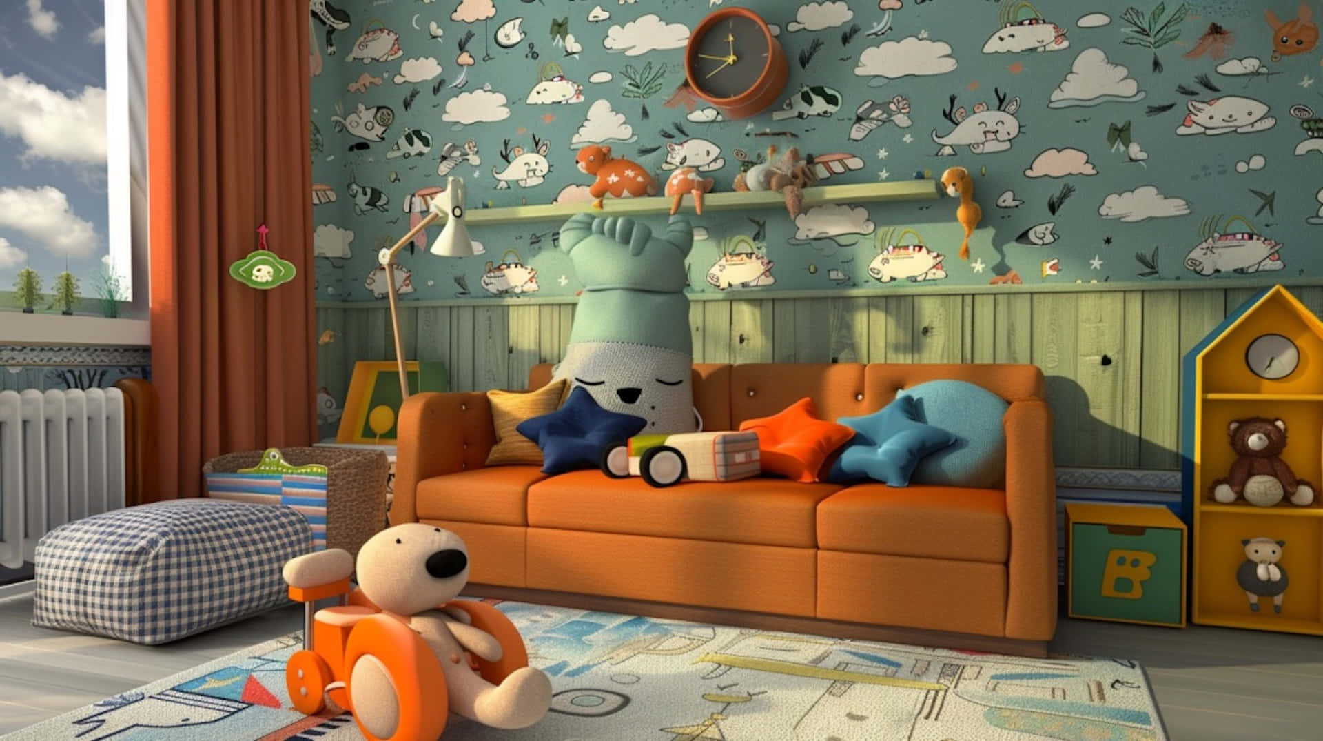 Cozy Childrens Room With Toys Wallpaper