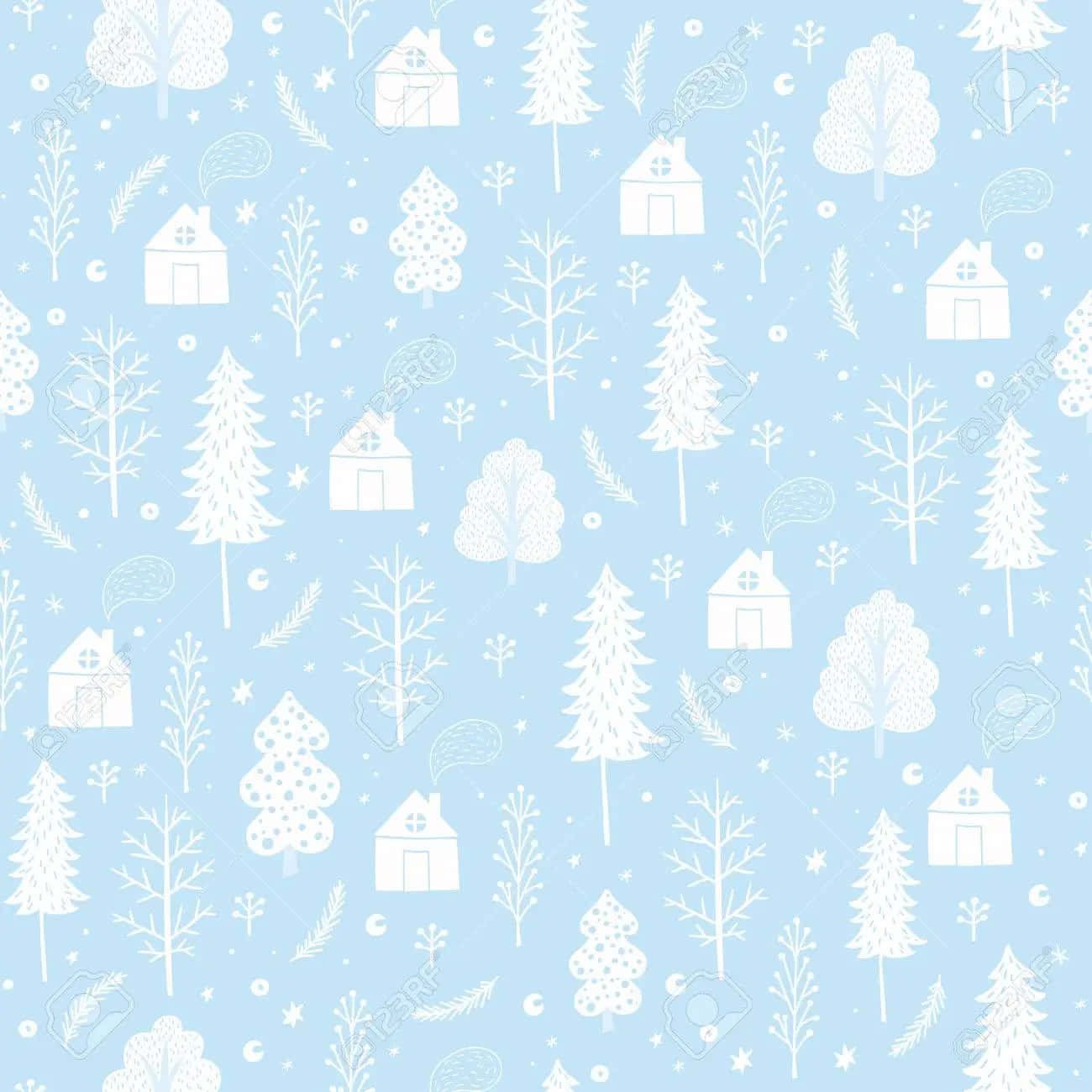 Cozy Christmas Decor Light Blue Wallpaper