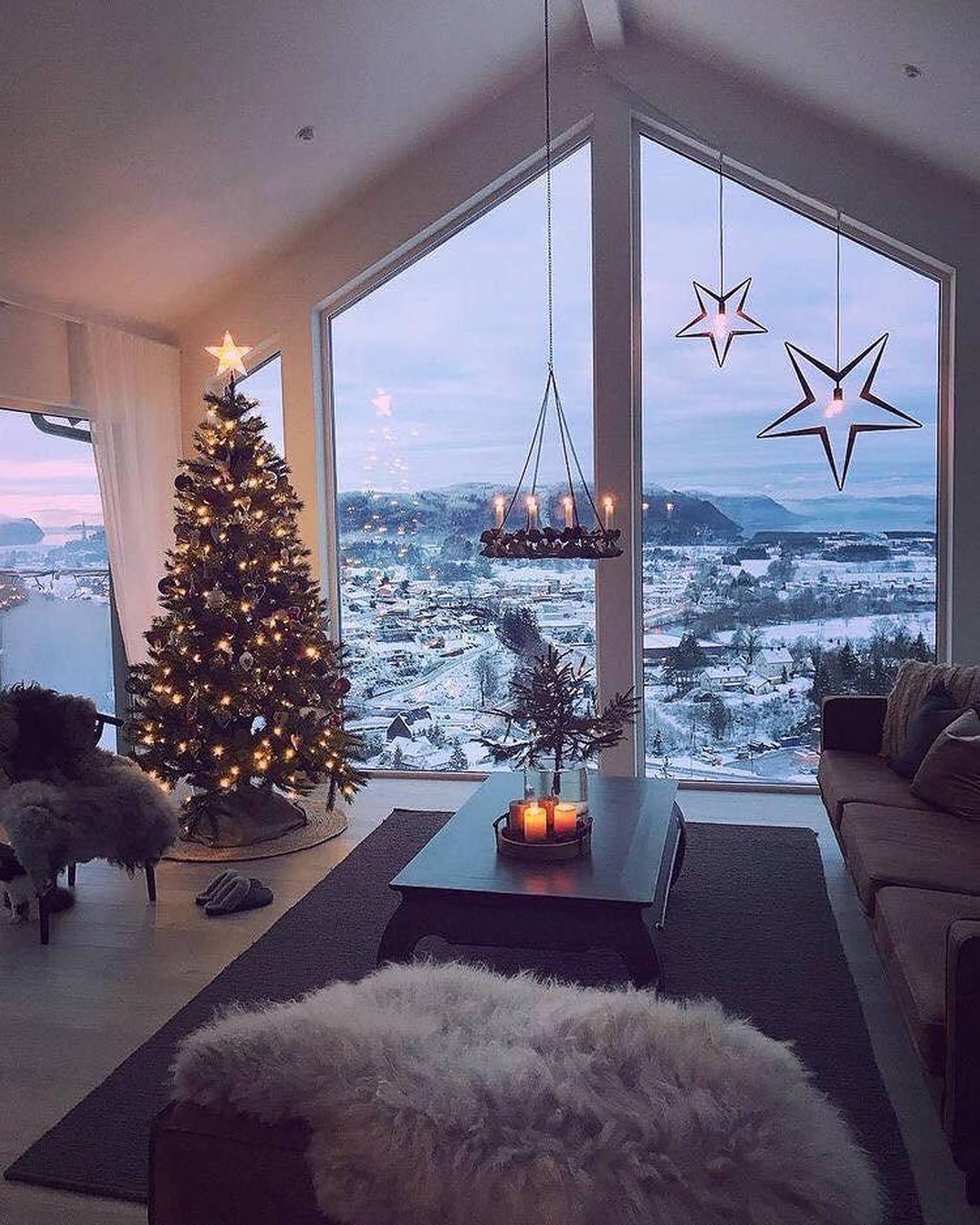 Hyggelig jule æstetisk vindue Wallpaper