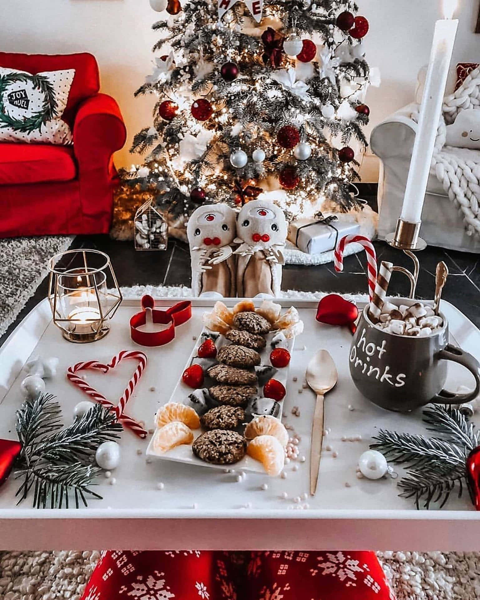 Cozy Christmas Breakfast Table Wallpaper