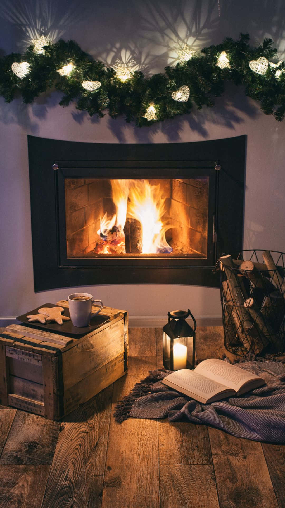 Scène De Cheminée De Noël Conviviale.jpg Fond d'écran