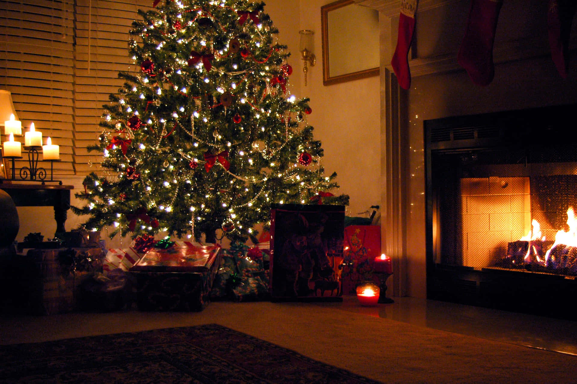 Cozy Christmas Fireplace Scene.jpg Wallpaper