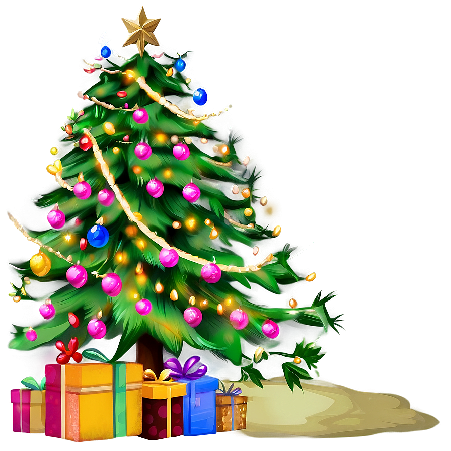 Cozy Christmas Tree Png Dtw PNG