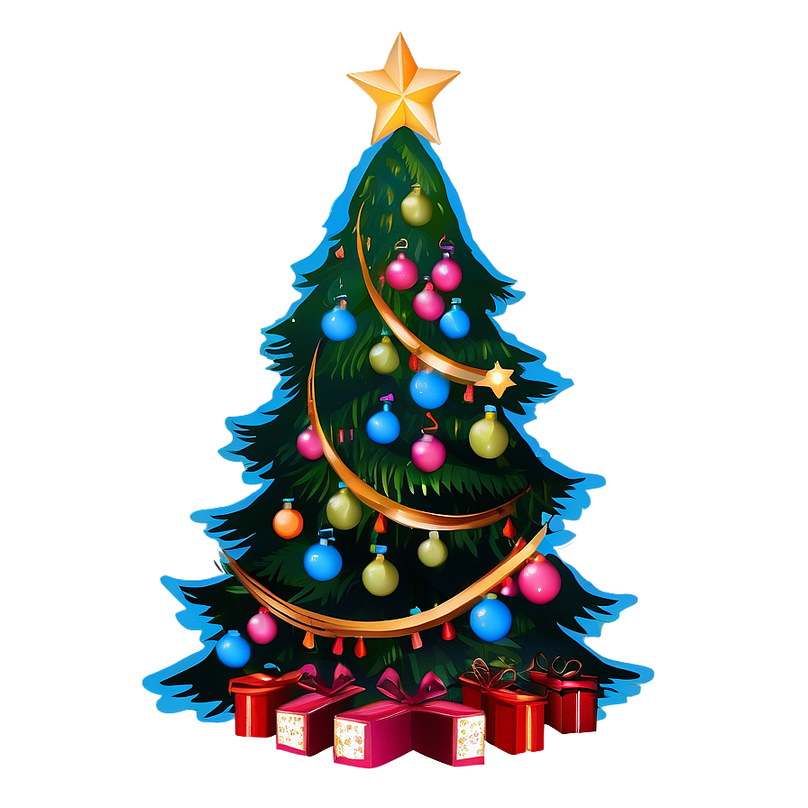 Cozy Christmas Tree Silhouette Png 06132024 PNG