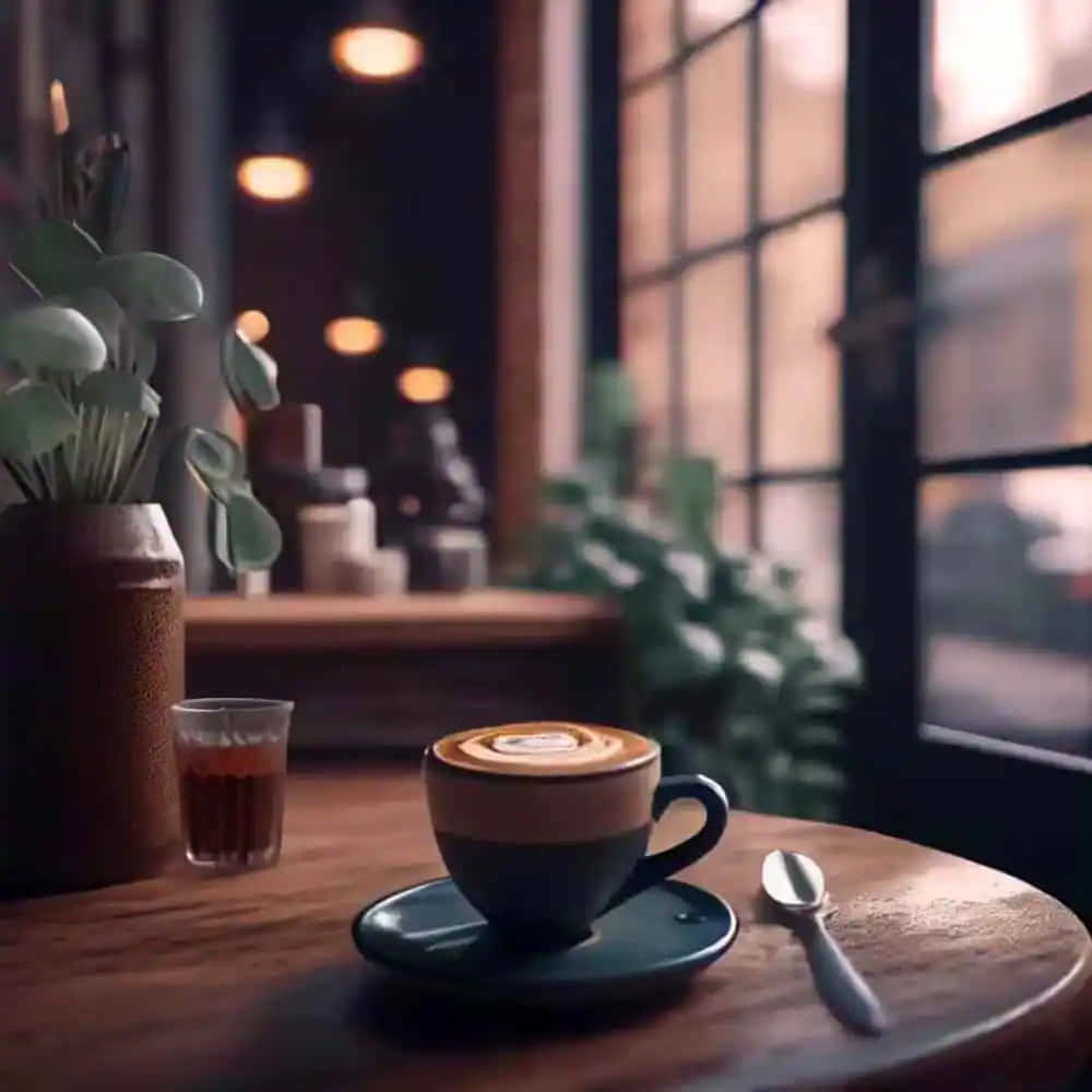 Cozy Coffee Shop Latte Art.jpg Wallpaper
