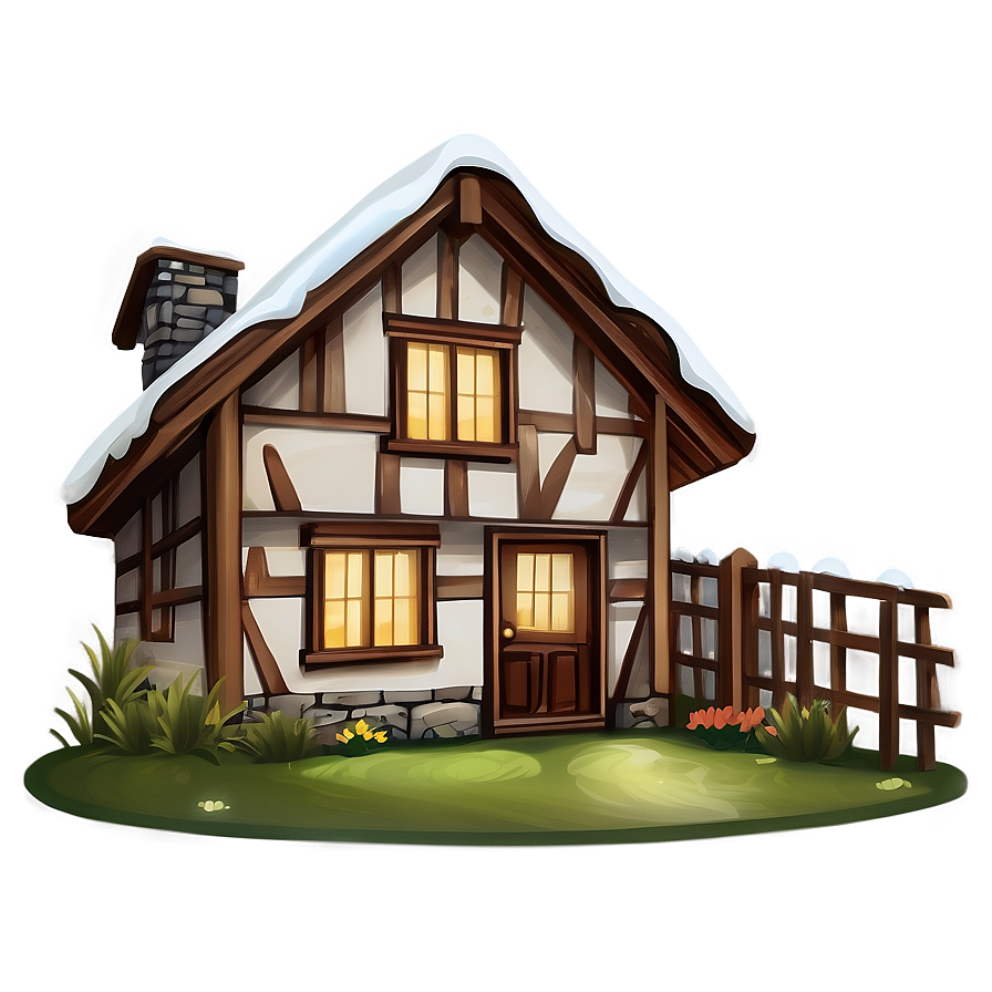 Cozy Cottage Illustration Png Ybl14 PNG