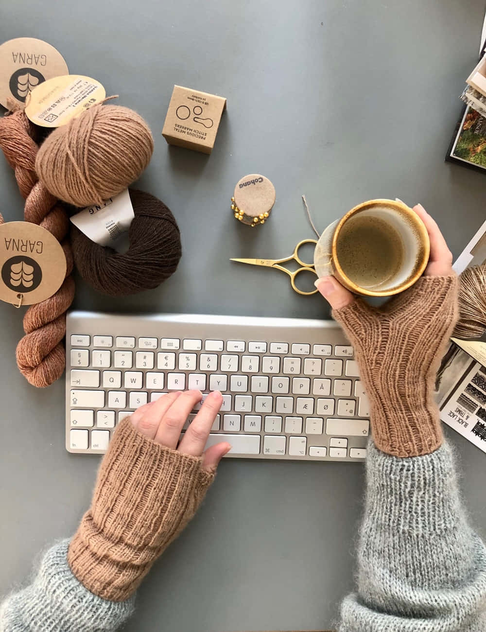 Cozy Crafting Workspace Wallpaper