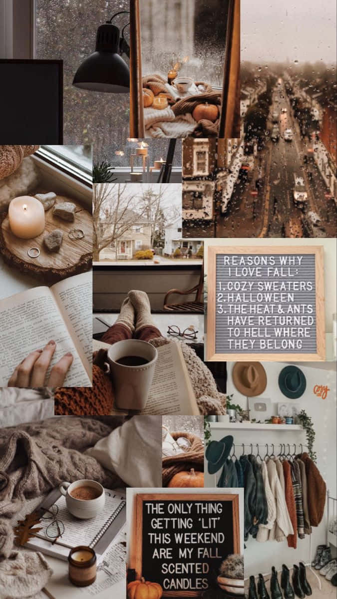Cozy Fall Aesthetic Collage Wallpaper