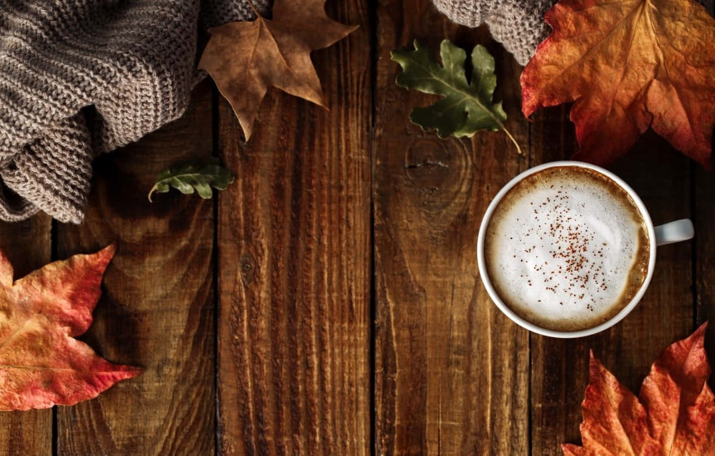 Cozy Fall Desktop Coffee And Scarf Picture