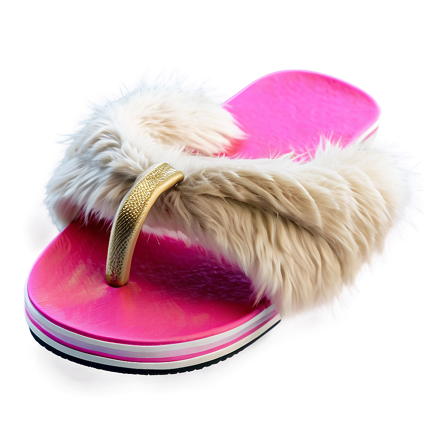 Cozy Faux Fur Flip Flop Png 6 PNG