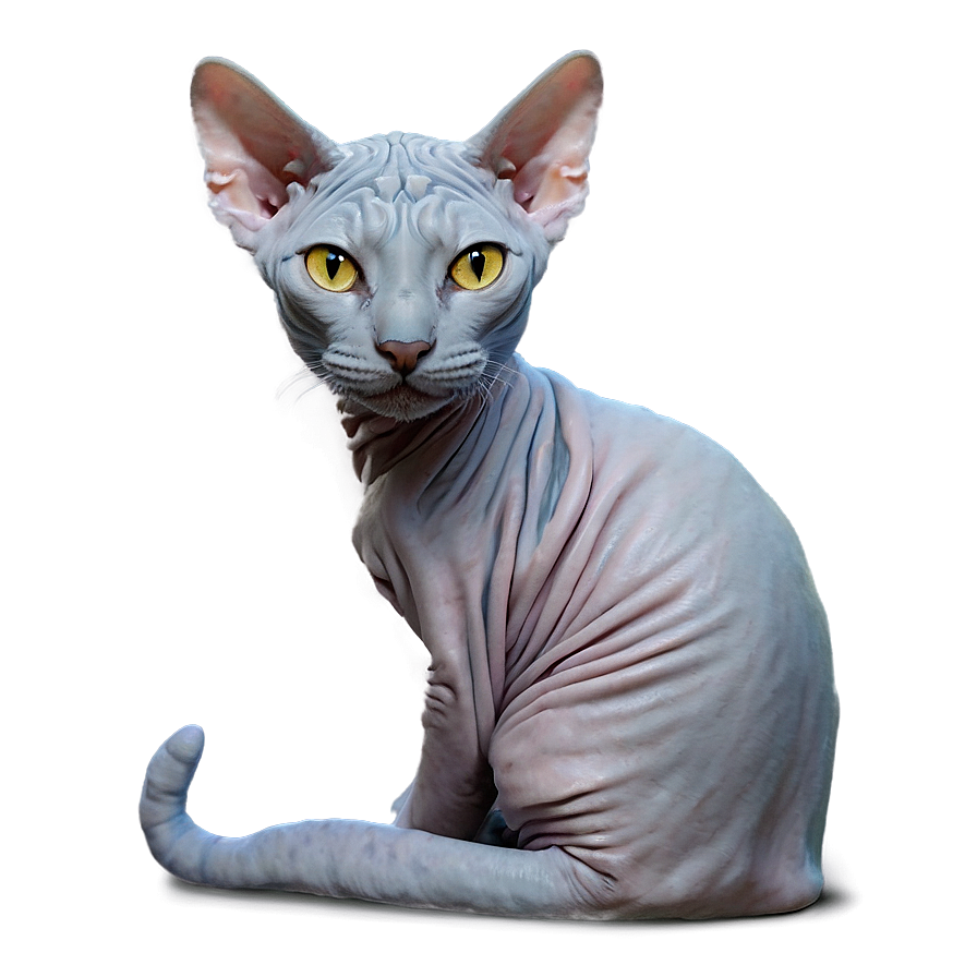 Cozy Hairless Cat Png Sve PNG