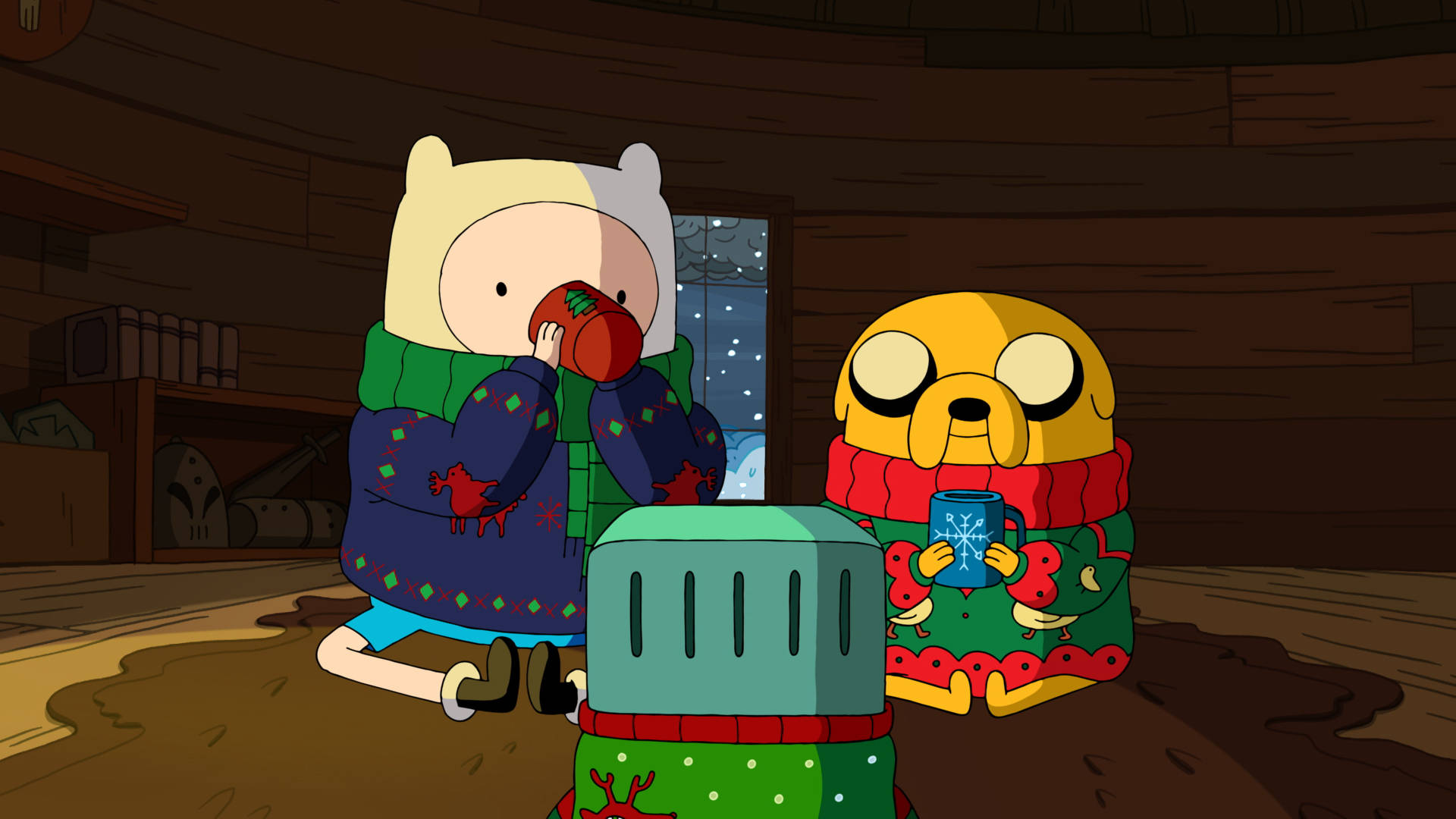 Cozy Holiday Adventure Time Laptop Picture