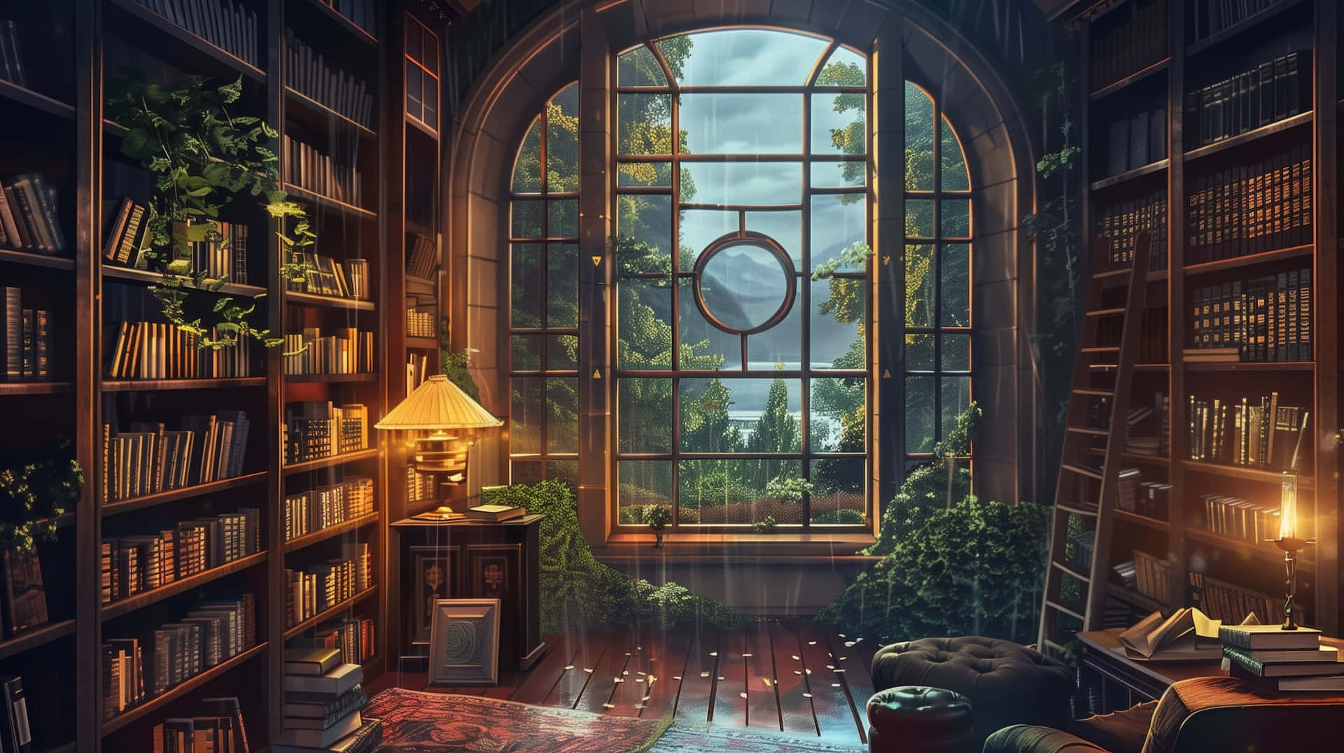 Download Cozy Home Library Nook Wallpaper | Wallpapers.com