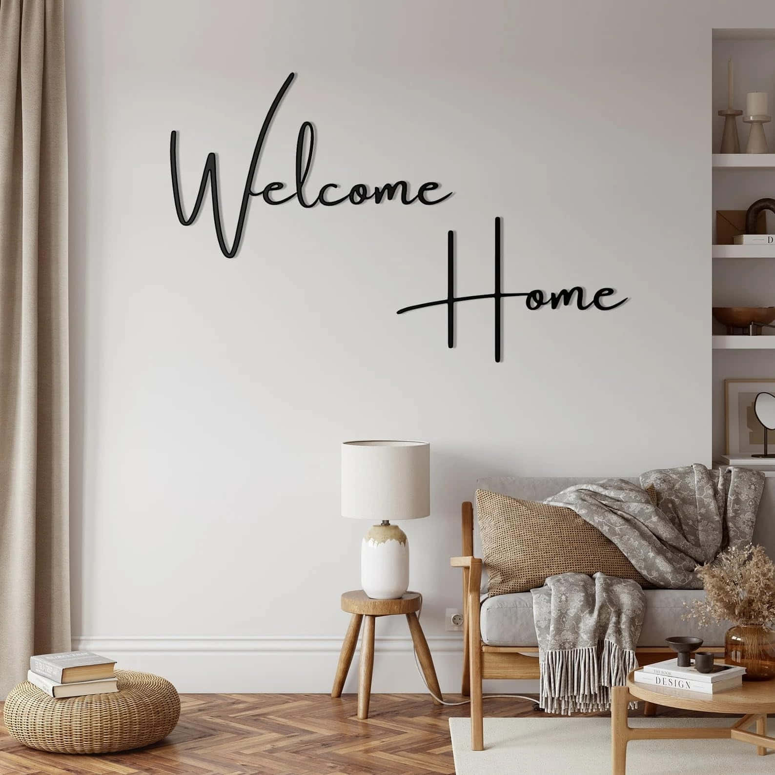 Cozy Interior Welcome Home Wall Art Wallpaper