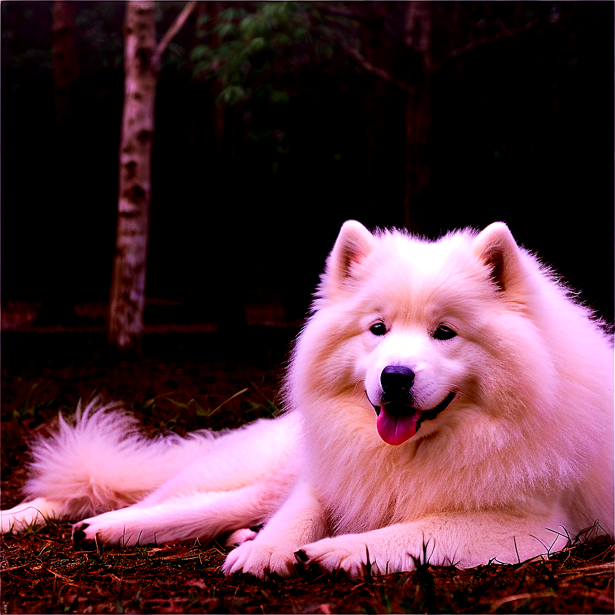 Download Cozy Samoyed Moment Png 75 | Wallpapers.com