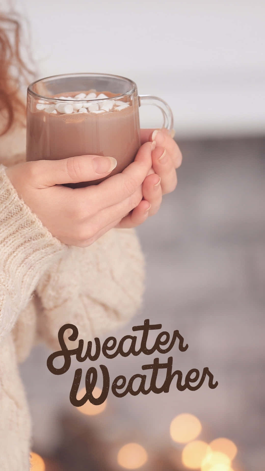 Cozy Sweater Weather Hot Chocolate Wallpaper