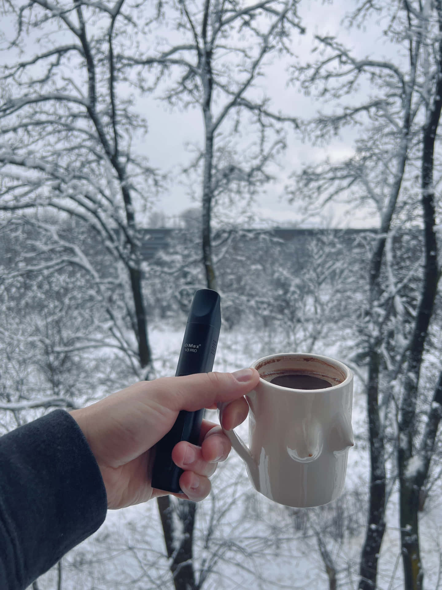 Cozy Winter Aesthetic Vaporizer And Hot Coffee Wallpaper