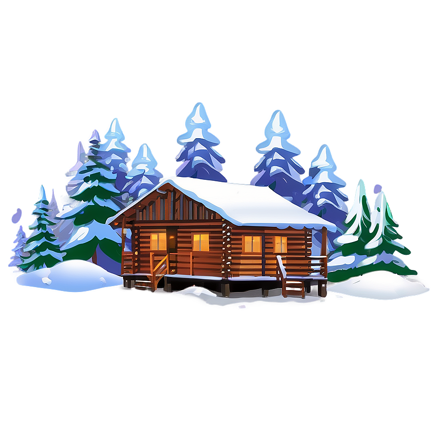 Cozy Winter Cabin Illustration Png Gtk90 PNG