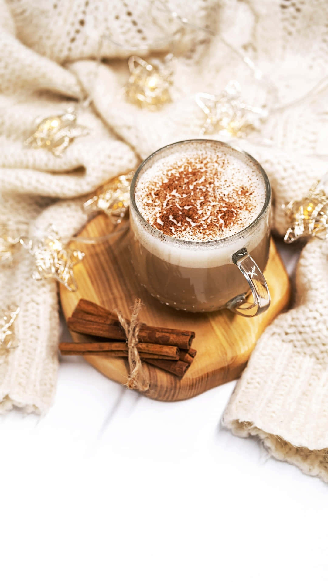 Cozy Winter Cinnamon Hot Chocolate Wallpaper