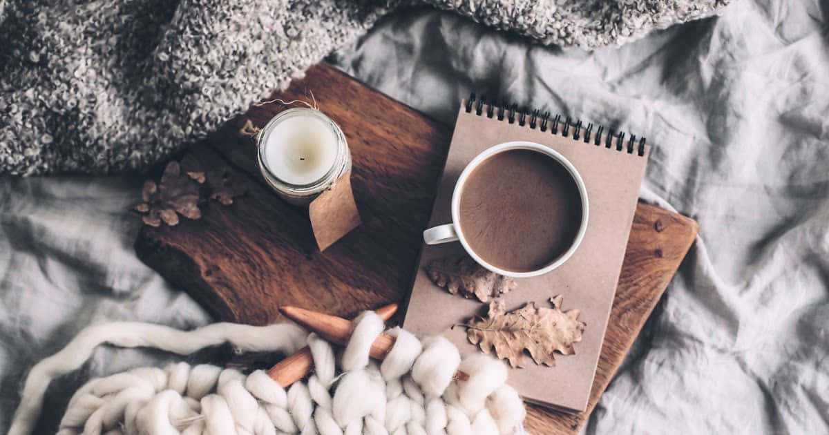 Cozy Winter Coffee On Bed Desktop Wallpaper