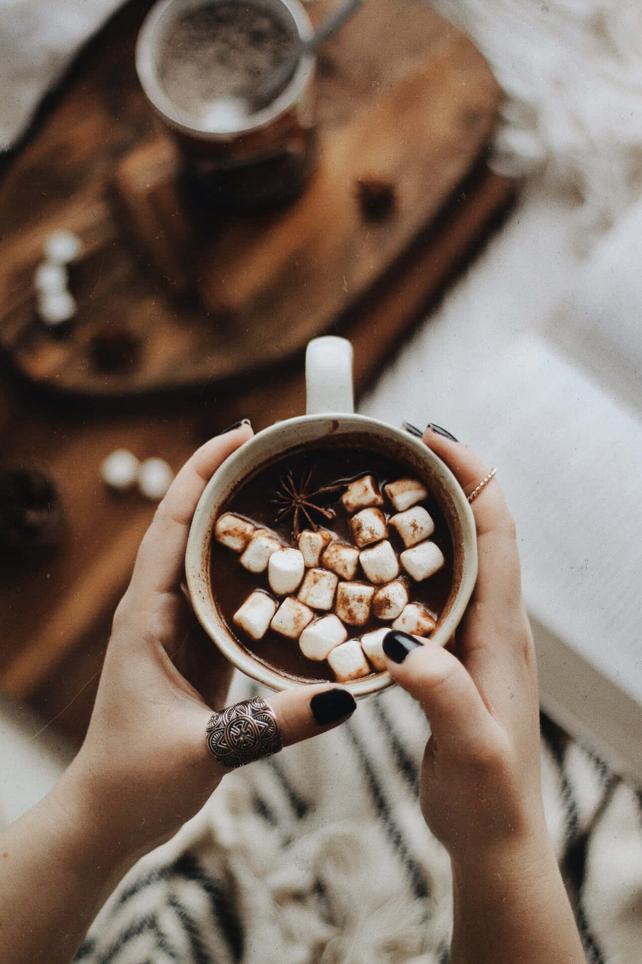Cozy Winter Hot Chocolate With Marshmallows.jpg Wallpaper