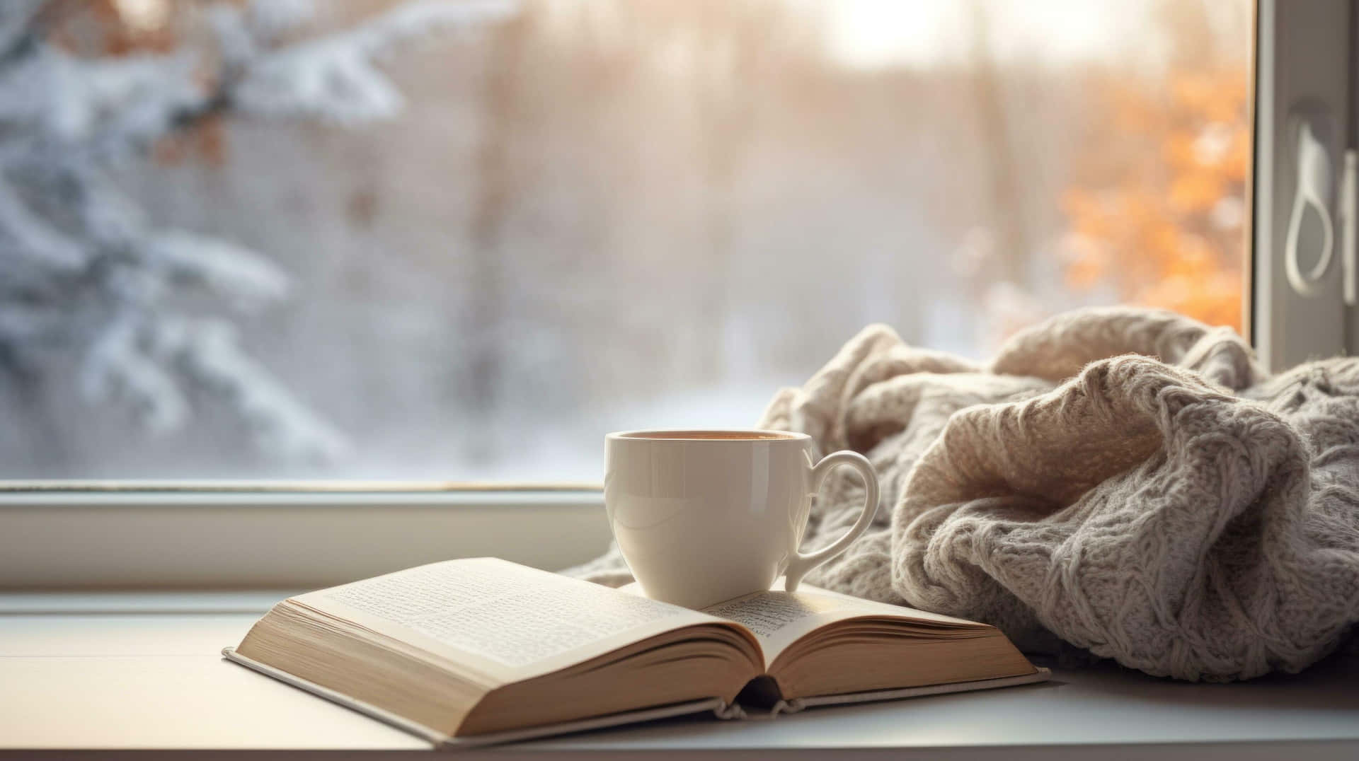 Cozy Winter Reading Wallpaper