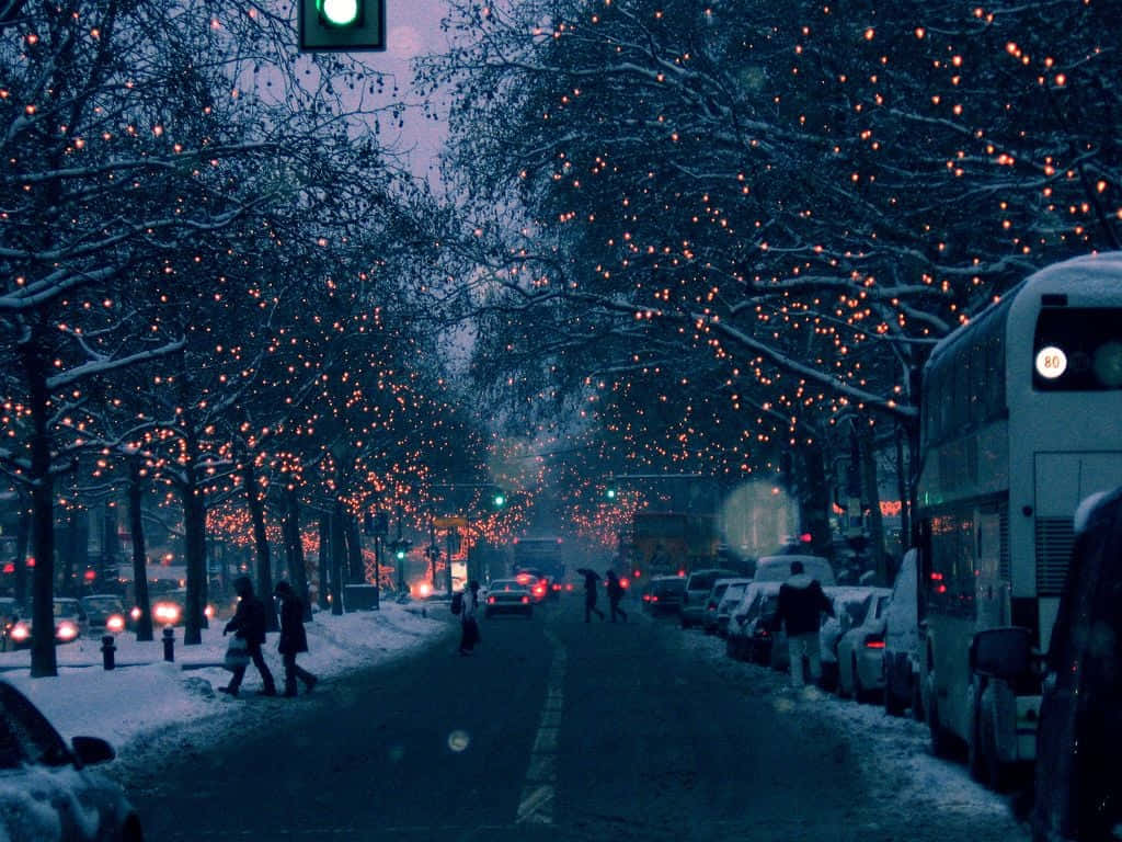 Hyggelig Vinter Gade Tumblr Tema Wallpaper