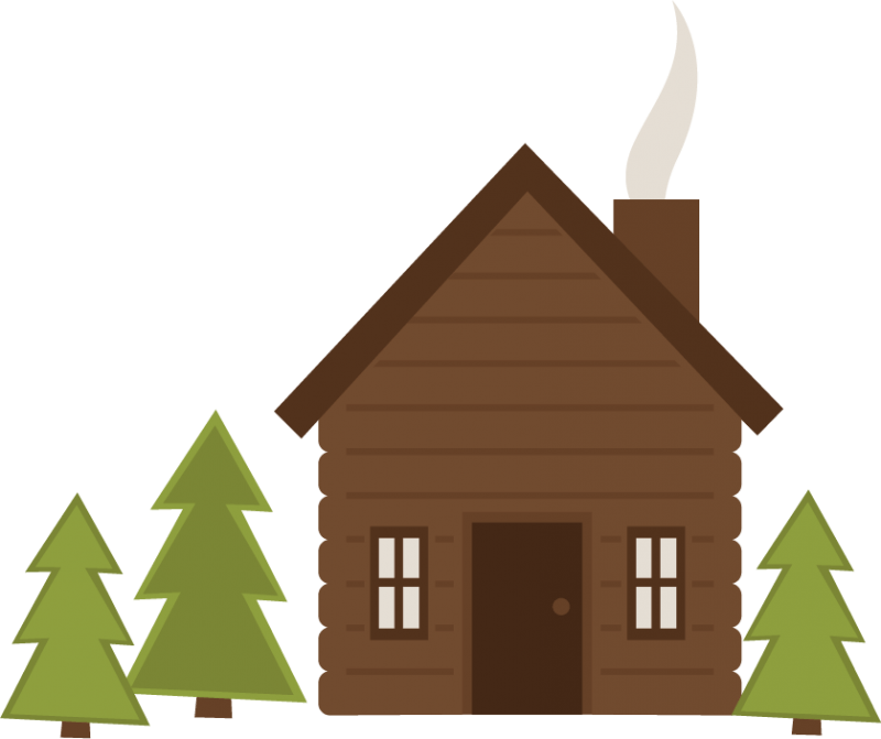 Cozy Wooden Cabin Illustration PNG