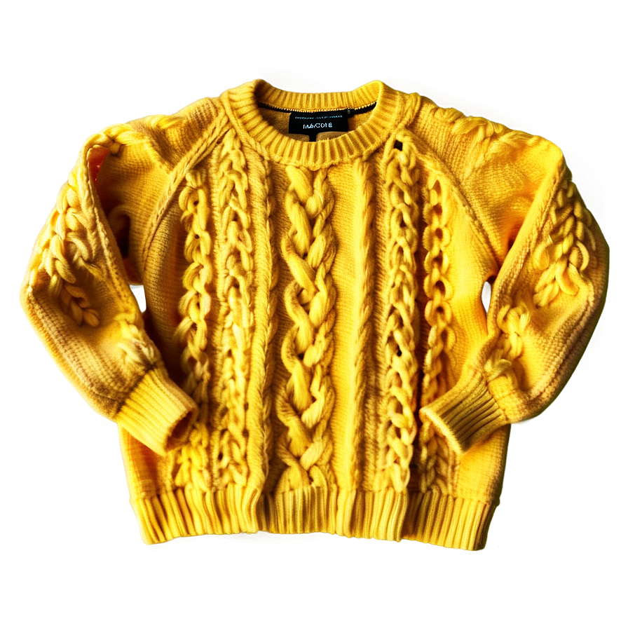 Cozy Yellow Knit Sweater Png Eyl68 PNG