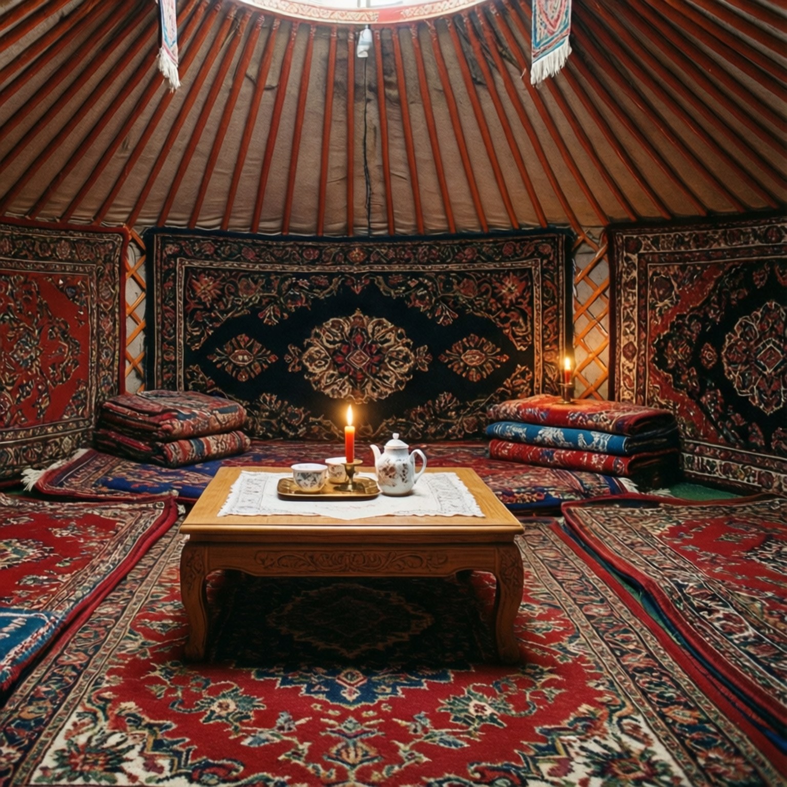 Interior Yurt yang Nyaman Wallpaper