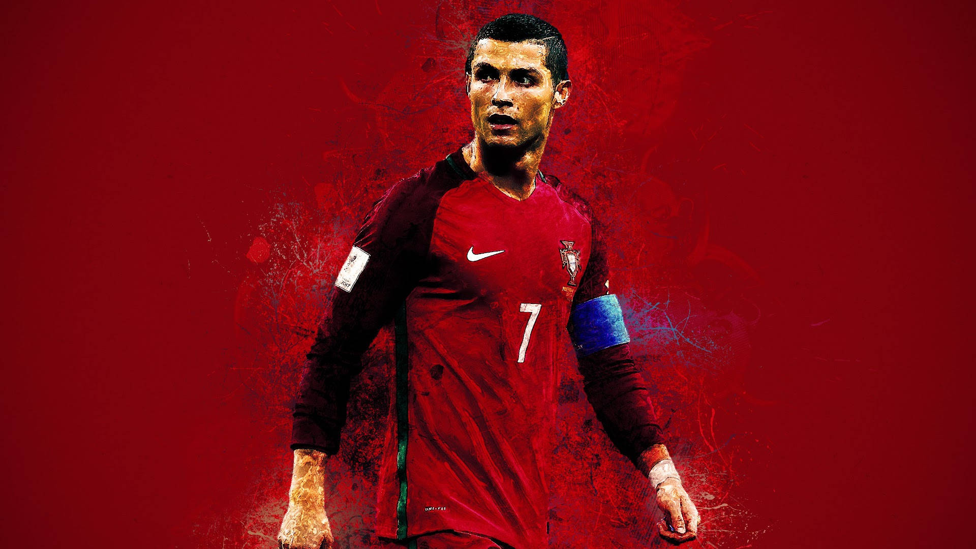Cr7 Hd Abstract Red Scribbles Background