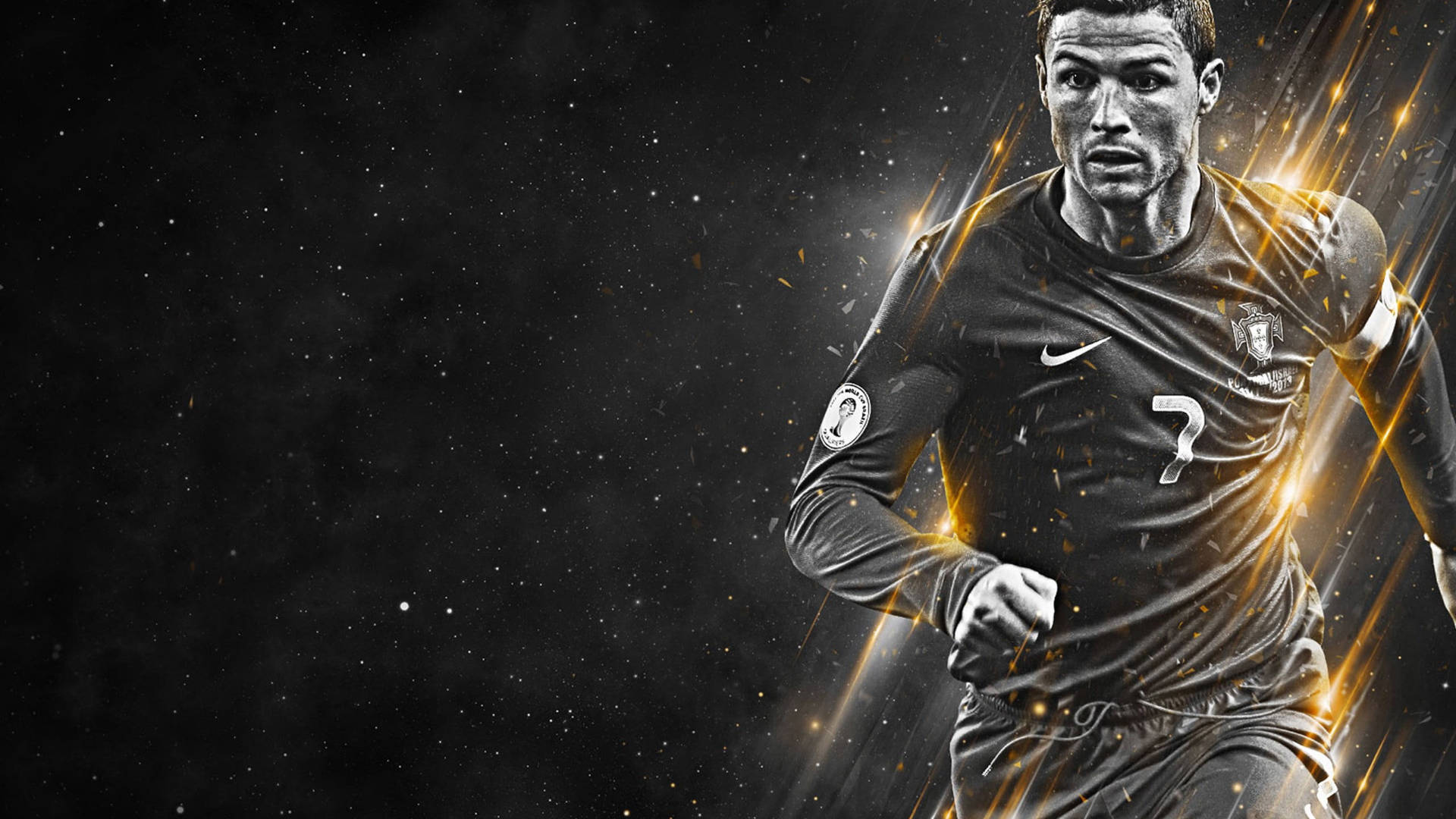 Cr7 Hd Golden Lines Background