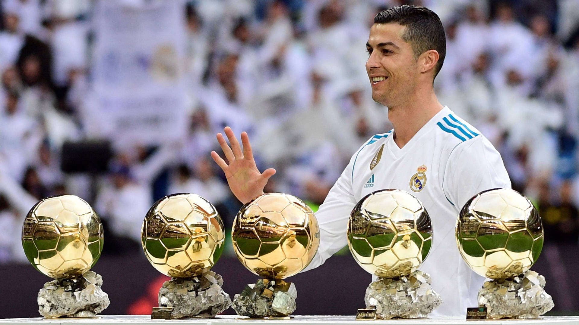 Cr7 Hd Table Of Trophies Wallpaper