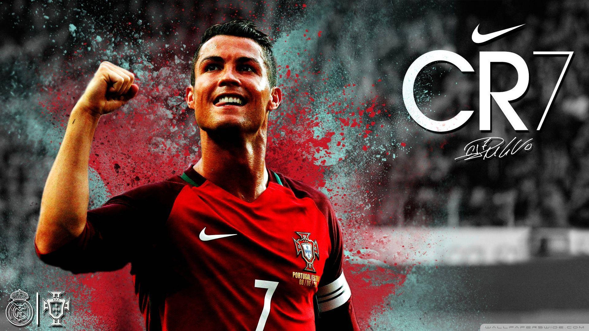 Cr7 Red Jersey Background