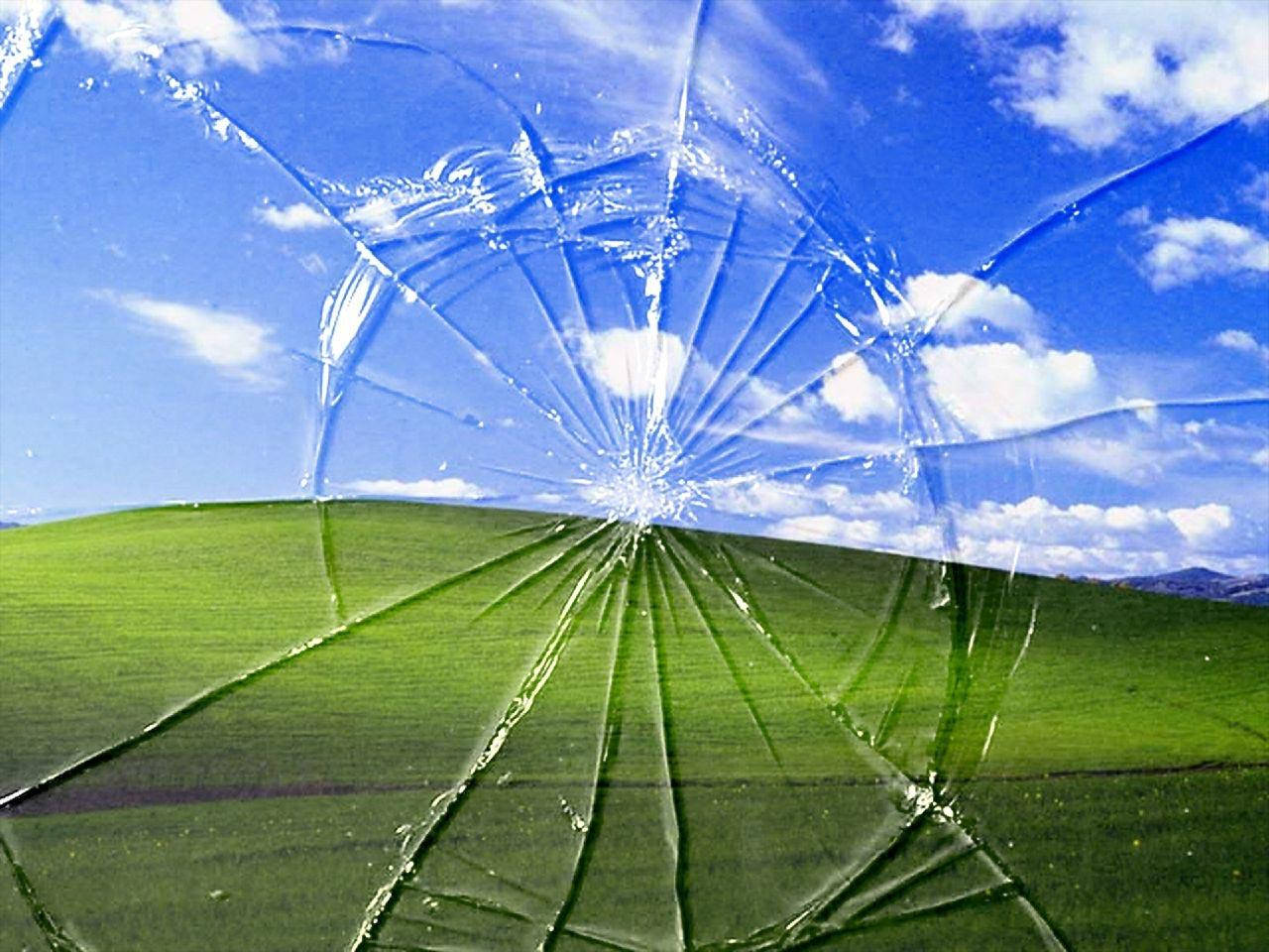 Cracked Computer Screen Bliss Wallpaper