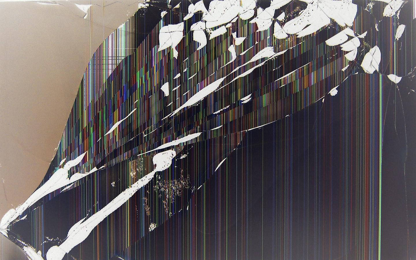 Cracked Computer Screen Colors Black Wallpaper