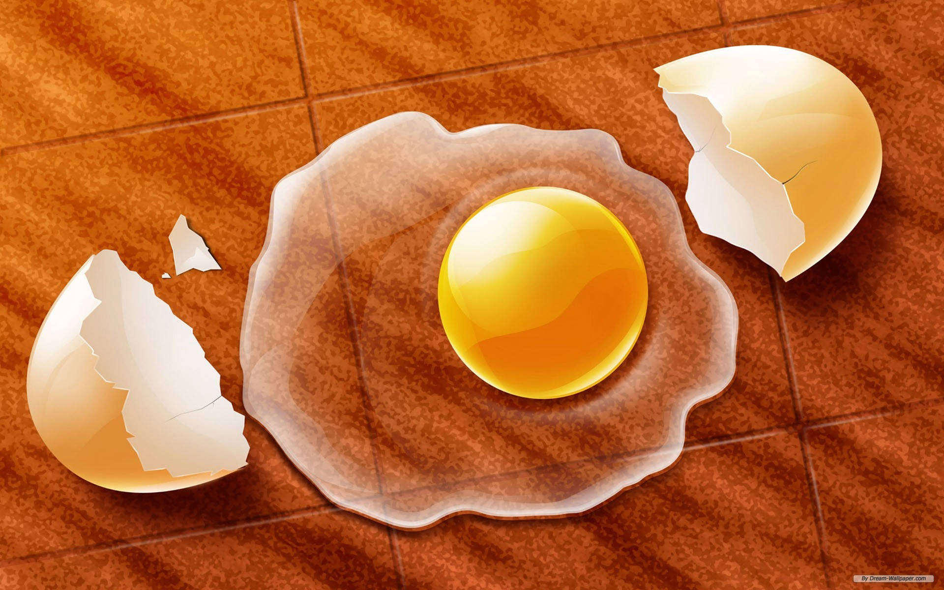 Cracked Egg Artwork Food Desktop Wallpaper