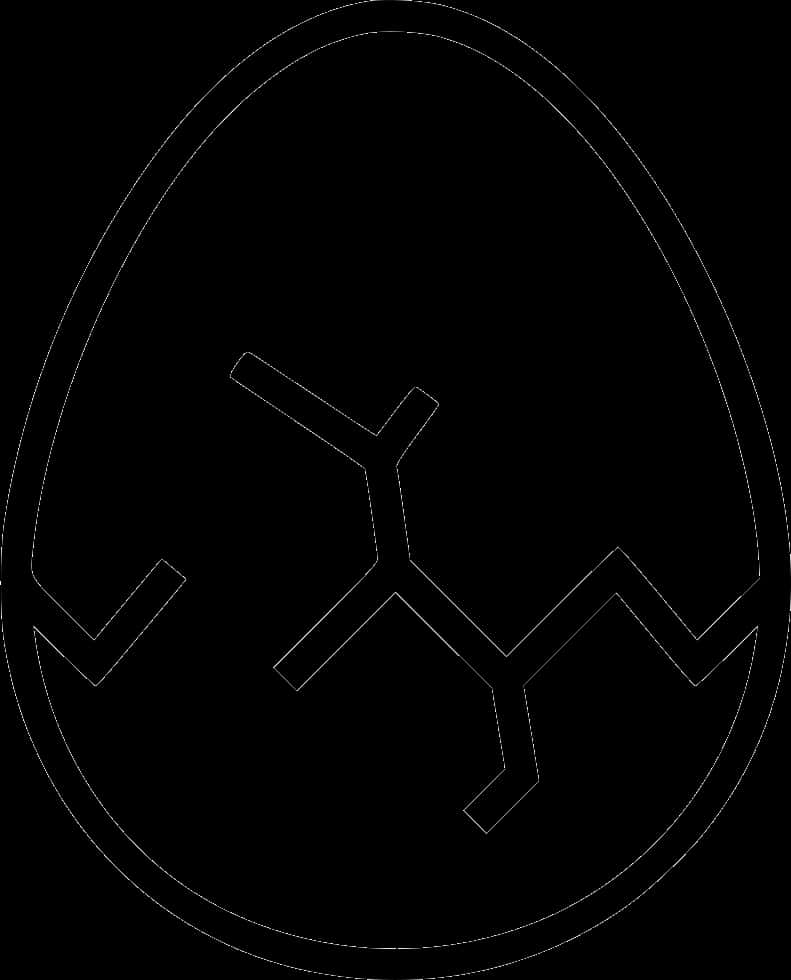 Cracked Egg Outline Vector PNG
