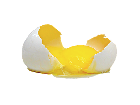 Cracked Eggon Black Background PNG