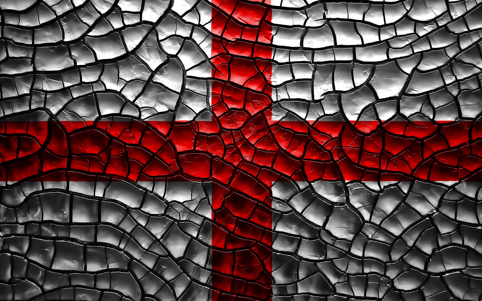Knækket England Flag Wallpaper