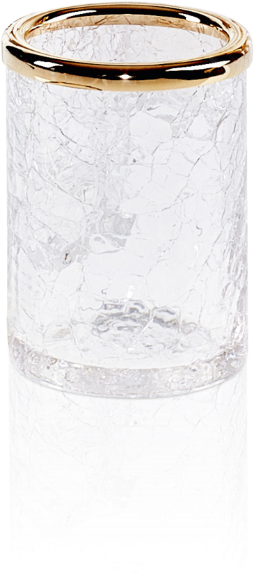 Cracked Glass Vasewith Gold Rim PNG