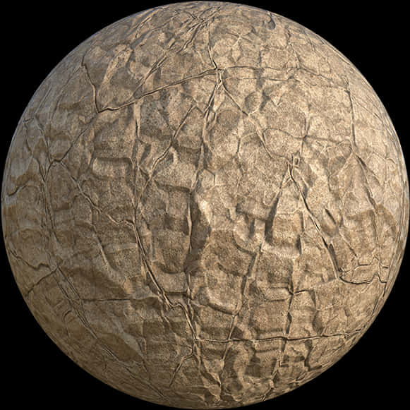 Cracked Paper Texture Sphere PNG