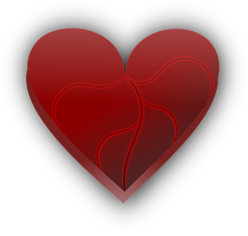Cracked Red Heart Graphic PNG