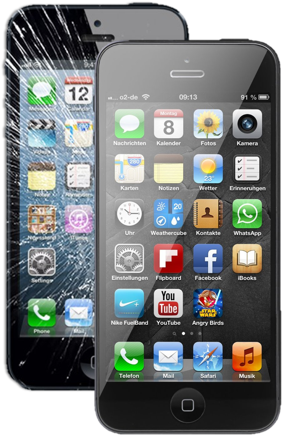 Cracked Screen Smartphone PNG