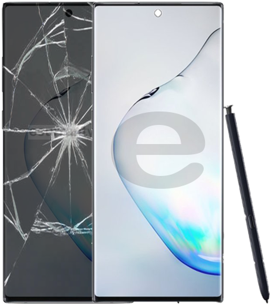 Cracked Screen Smartphonewith Stylus PNG