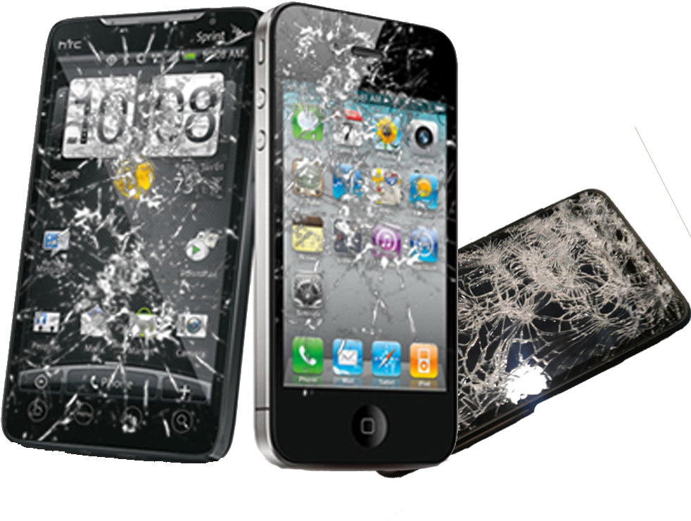 Cracked Smartphones Display Damage PNG