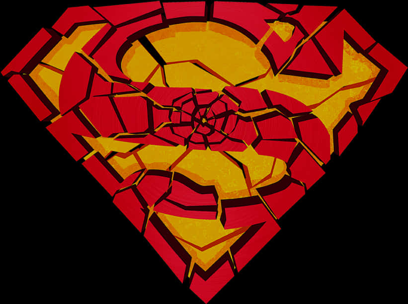 Cracked_ Superman_ Logo_ Artwork PNG