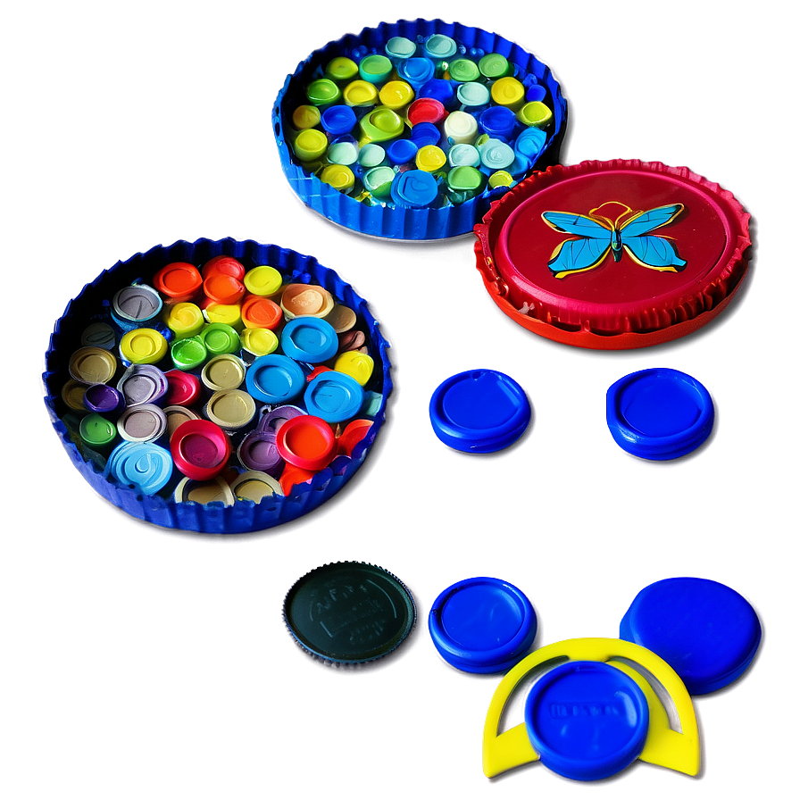 Craft Bottle Cap Assortment Png Low PNG