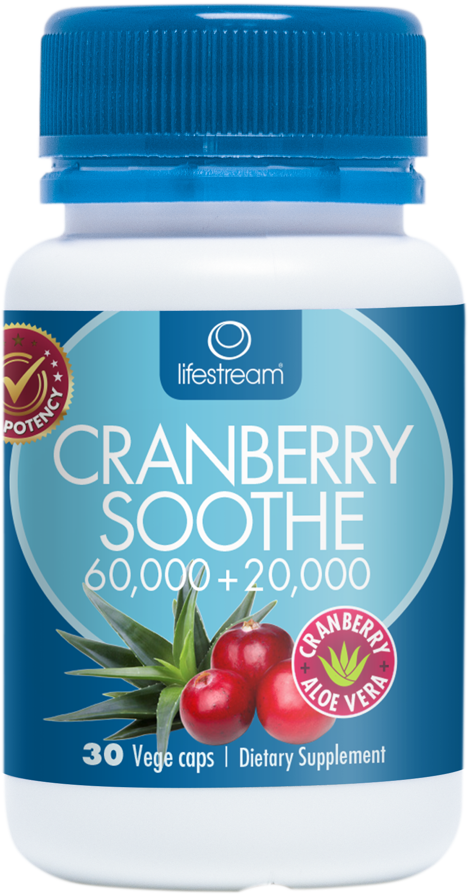 Cranberry Soothe Supplement Bottle PNG