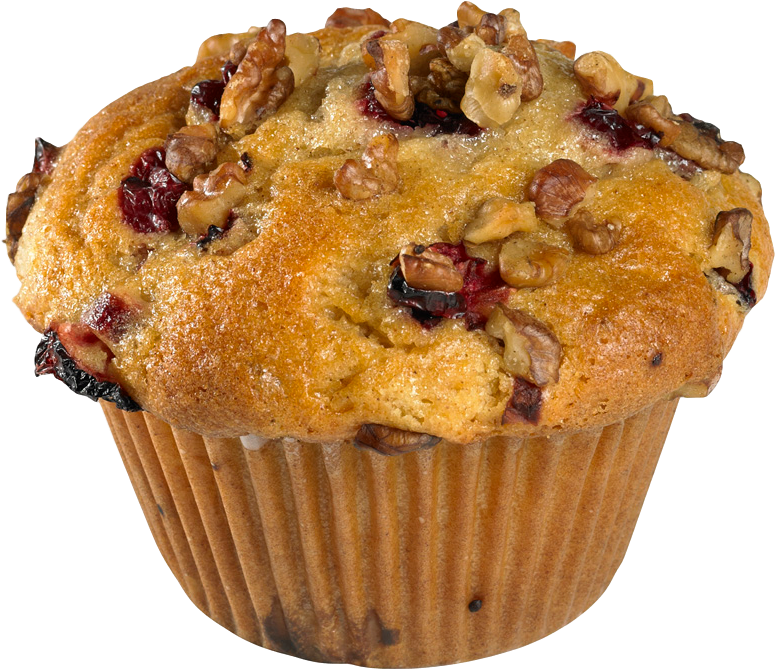 Cranberry Walnut Muffin Delicious Treat PNG